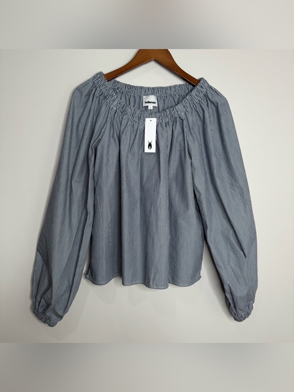 NWT Bellerose Taissa Cotton Balloon Sleeve Boho Coastal Blouse Size 36‎ US 6 S/M - Picture 2 of 12